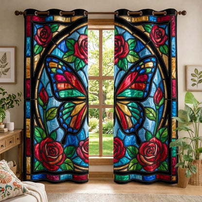 Stained Butterfly Quilted Curtains GFTOQM3855