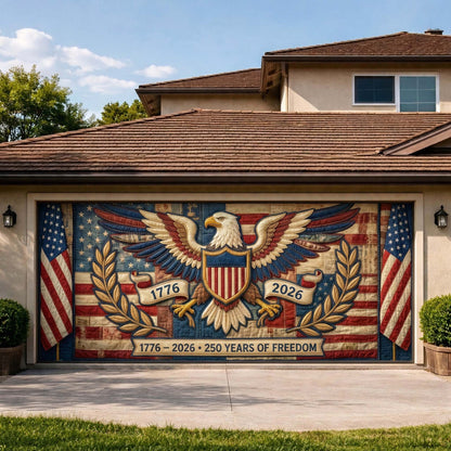 Patriotic Crest Garage Door Banner GFTOQM3866