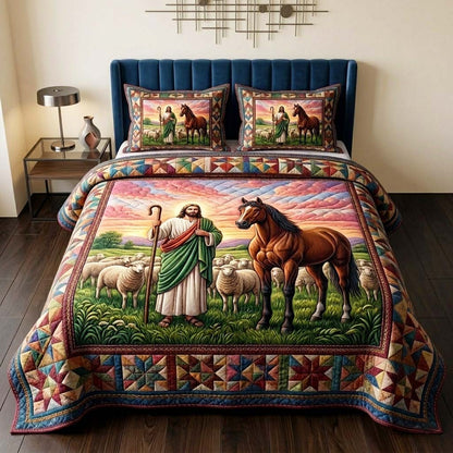 Sacred Shepherd 3-Piece Quilted Bedding Set GFTOQM3883