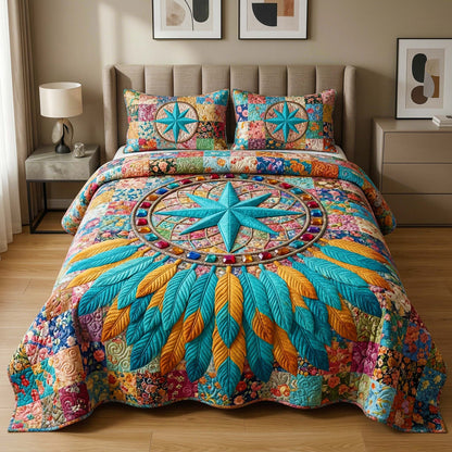 Jeweled Star 3-Piece Quilted Bedding Set GFTOQM3896