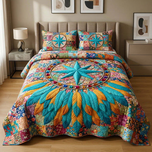 Jeweled Star 3-Piece Quilted Bedding Set GFTOQM3896