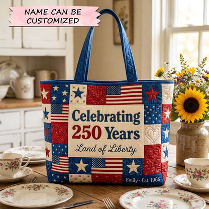 Land Liberty Quilted Tote Bag QTCUZ GFTOQM3903