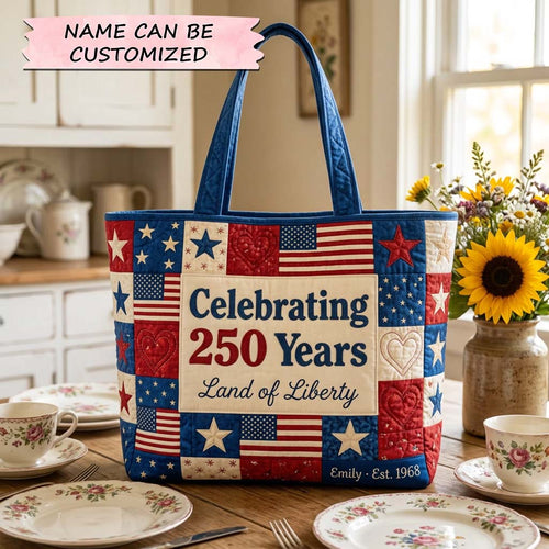 Land Liberty Quilted Tote Bag QTCUZ GFTOQM3903