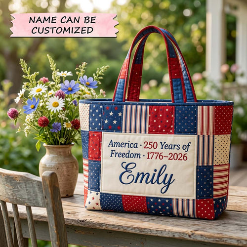 Freedom Stripes Quilted Tote Bag QTCUZ GFTOQM3904