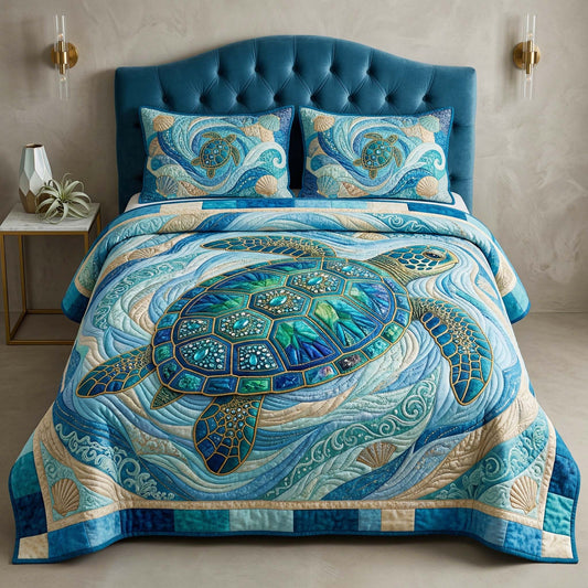 Tropical Mandala 3-Piece Quilted Bedding Set GFTOQM3926