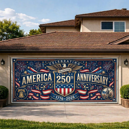 Patriotic Eagle Garage Door Banner GFTOQM3934