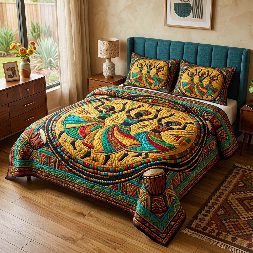 Africa Legacy 3-Piece Quilted Bedding Set GFTOQM3947