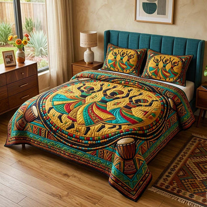 Africa Legacy 3-Piece Quilted Bedding Set GFTOQM3947