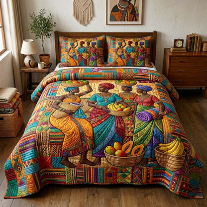 Africa Legacy 3-Piece Quilted Bedding Set GFTOQM3948