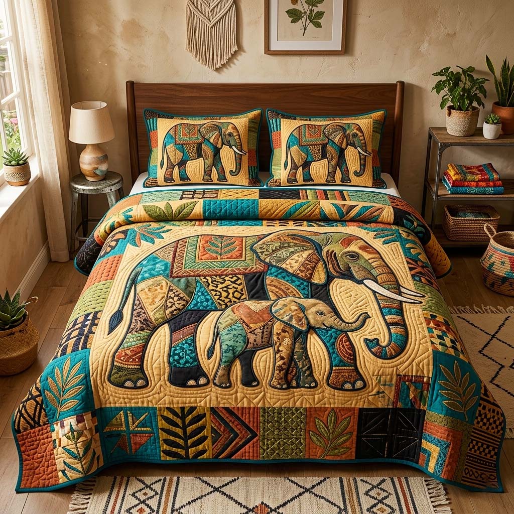 Africa Legacy 3-Piece Quilted Bedding Set GFTOQM3949