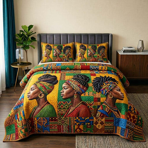 Africa Legacy 3-Piece Quilted Bedding Set GFTOQM3950