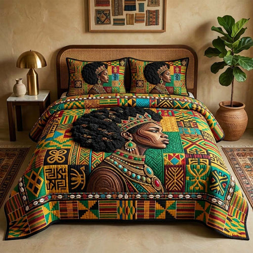 Africa Legacy 3-Piece Quilted Bedding Set GFTOQM3951