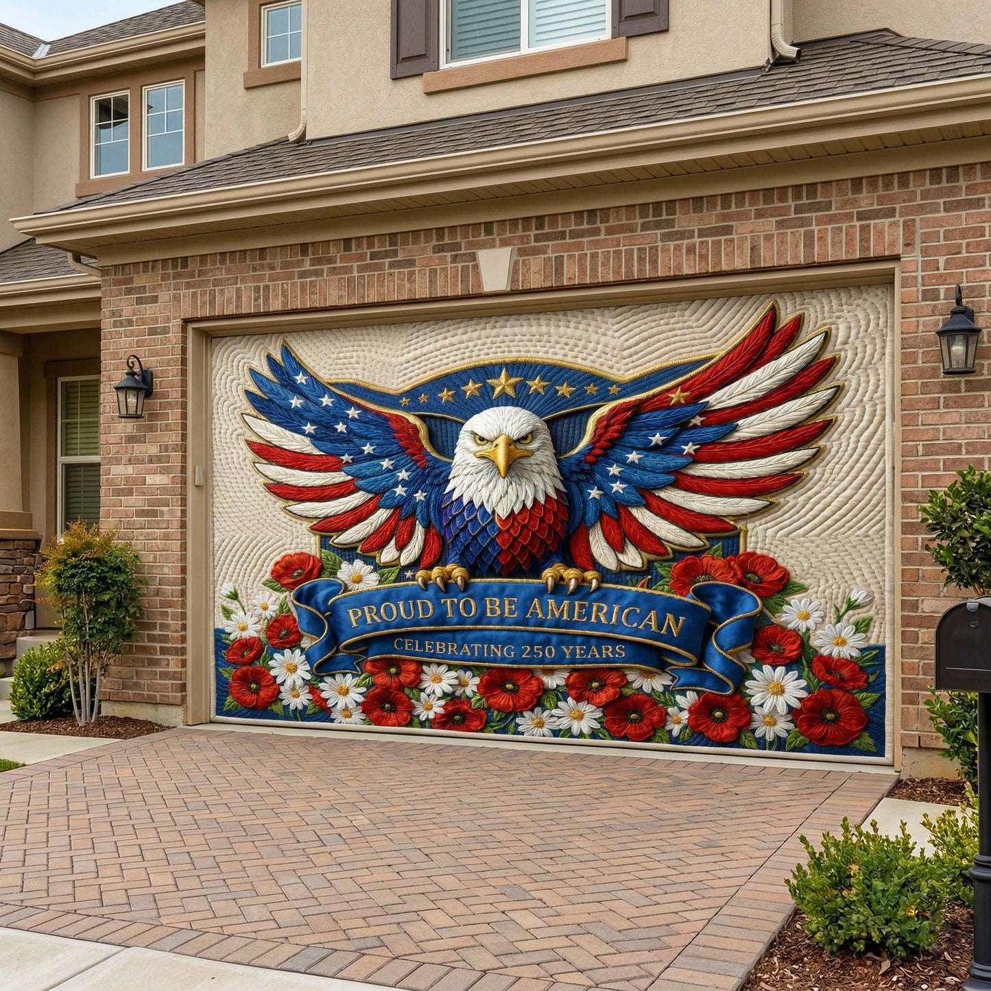 Floral Liberty Garage Door Banner GFTOQM3961