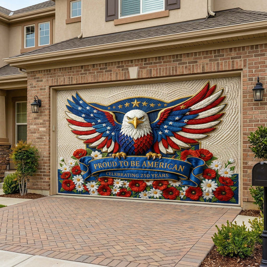Floral Liberty Garage Door Banner GFTOQM3961