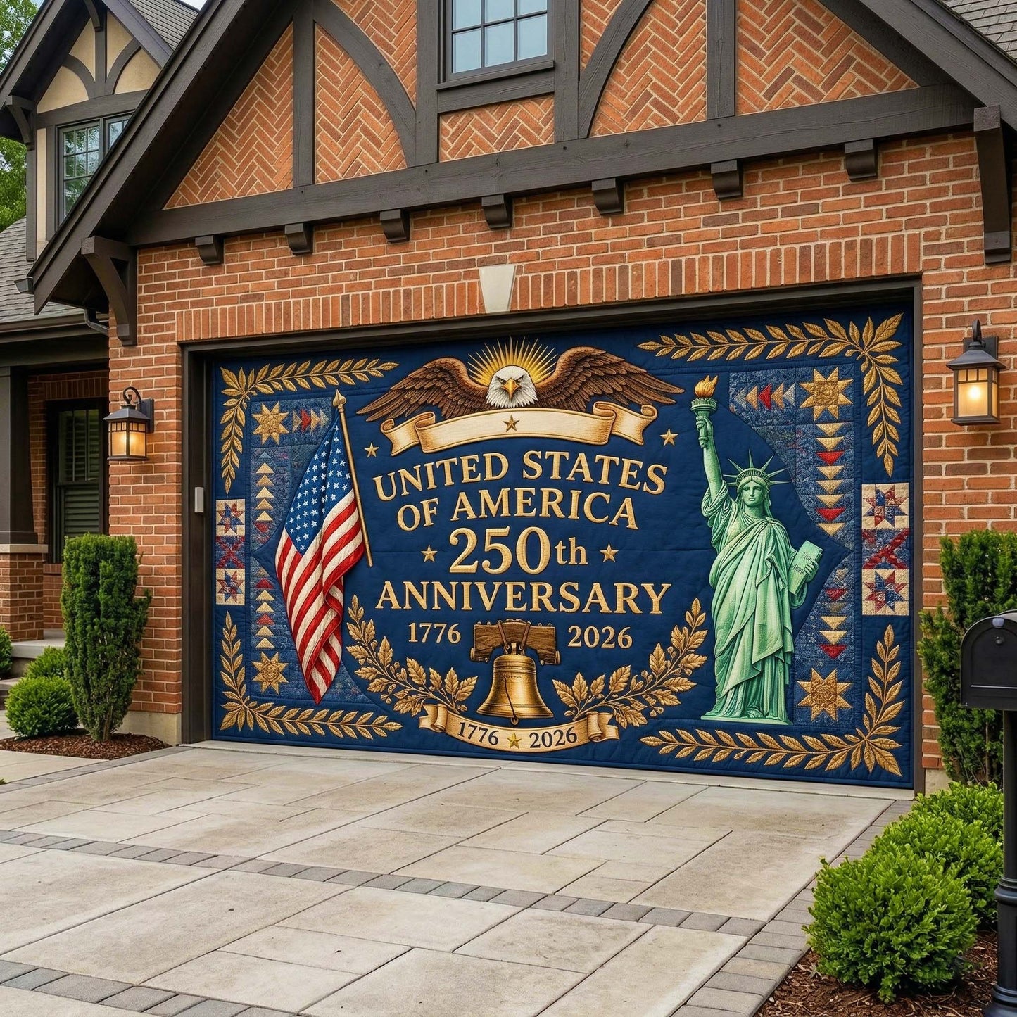 Statue Anniversary Garage Door Banner GFTOQM3962