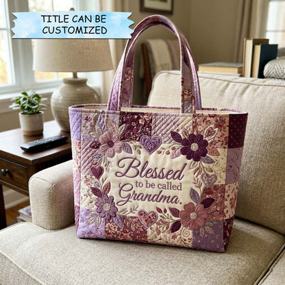 Violet Grandma Quilted Tote Bag QTCUZ GFTOQM3966