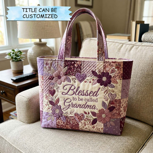 Violet Grandma Quilted Tote Bag QTCUZ GFTOQM3966