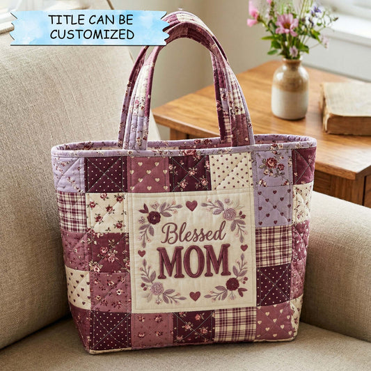 Burgundy Mom Quilted Tote Bag QTCUZ GFTOQM3969