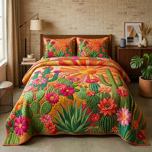 Golden Sunset 3-Piece Quilted Bedding Set GFTOQM3971