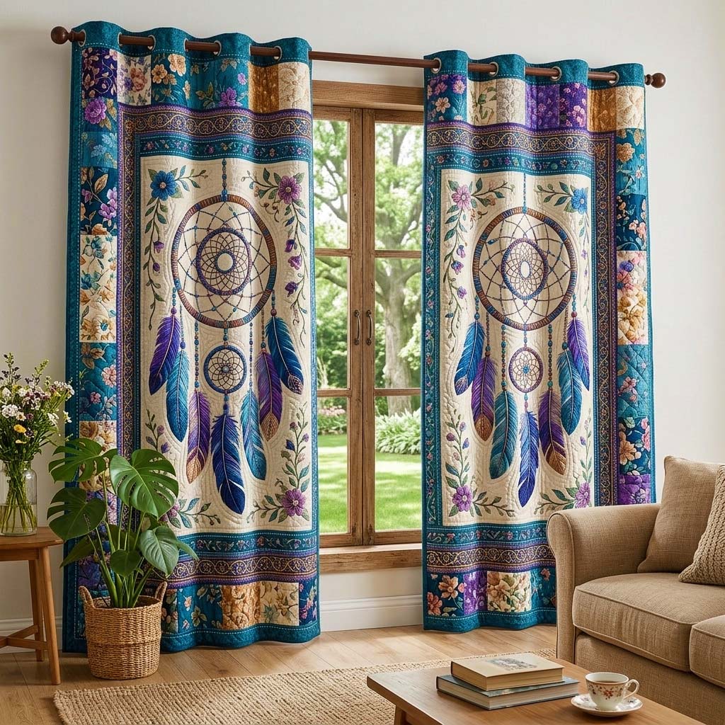 Floral Dream Quilted Curtains GFTOQM3994