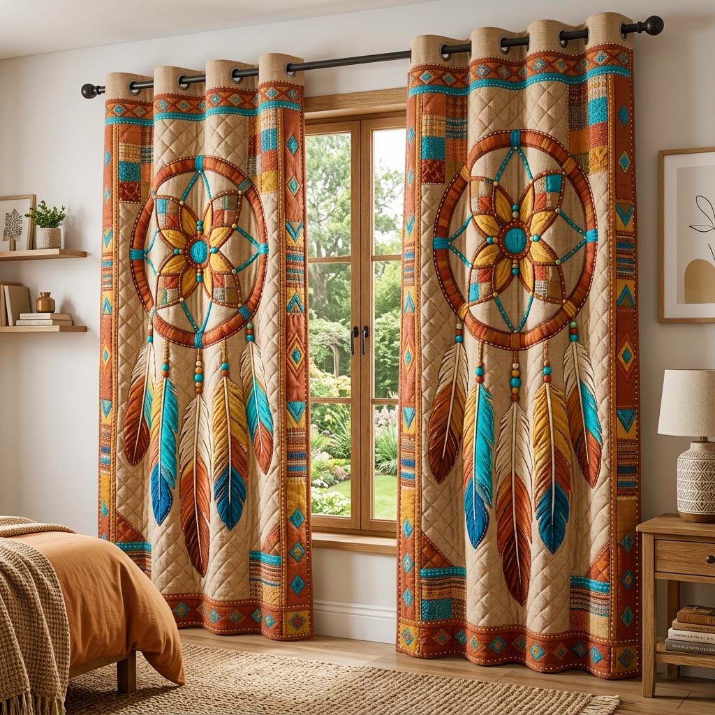 Azure Dream Quilted Curtains GFTOQM3998