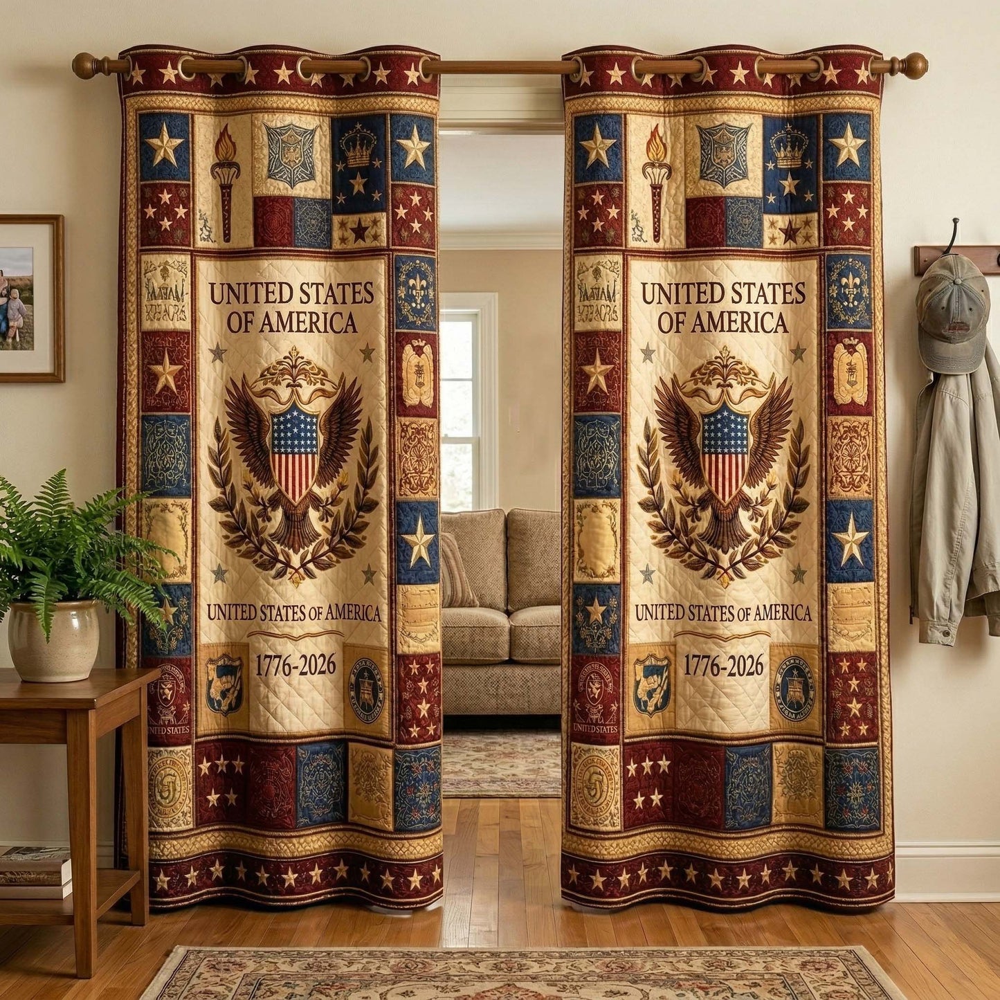 Herritage Patch Quilted Curtains GFTOQM4025