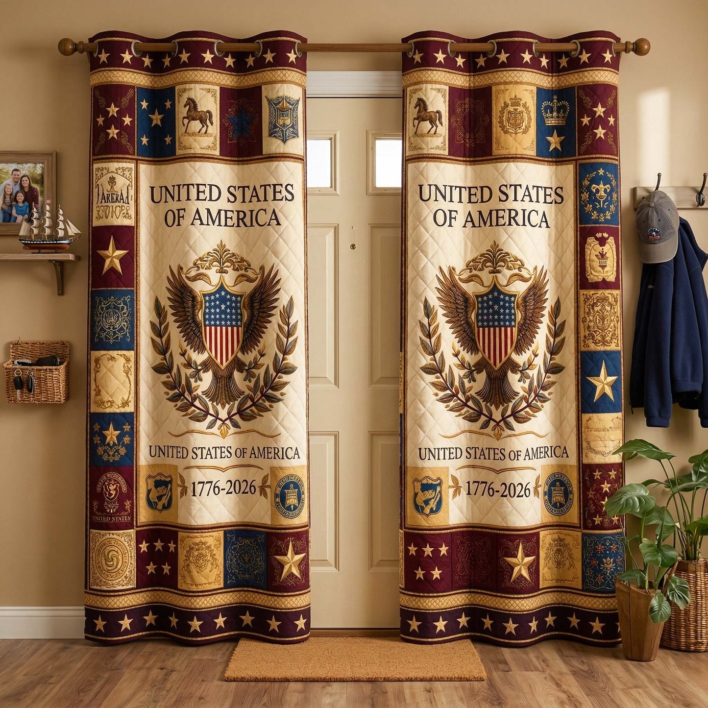 Herritage Patch Quilted Curtains GFTOQM4030
