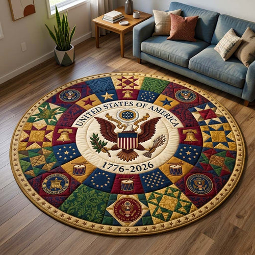 Patchwork Eagle Quilted Round Mat GFTOQM4056