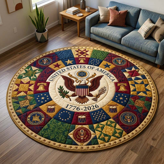 Patchwork Eagle Quilted Round Mat GFTOQM4056