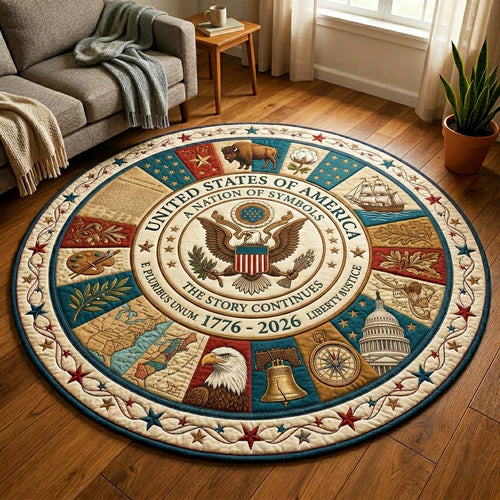 Symbolic Eagle Quilted Round Mat GFTOQM4060