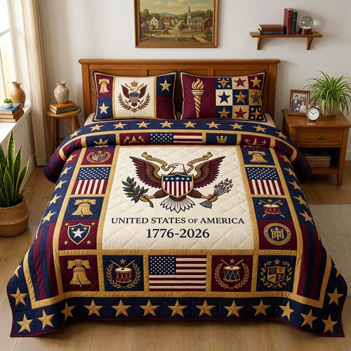 Heritage Eagle 3-Piece Quilted Bedding Set GFTOQM4062