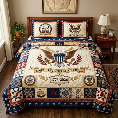 Anniversary Eagle 3-Piece Quilted Bedding Set GFTOQM4064