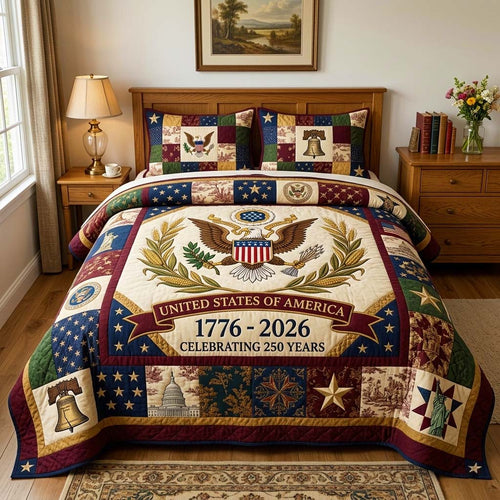 Liberty Banner 3-Piece Quilted Bedding Set GFTOQM4065