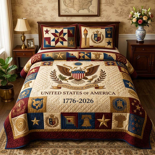 Classic Emblem 3-Piece Quilted Bedding Set GFTOQM4067