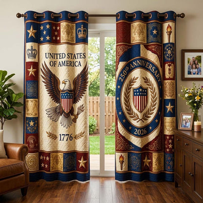 Heritage Eagle Quilted Curtains GFTOQM4076