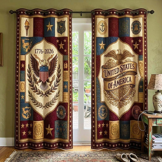 Americana Eagle Quilted Curtains GFTOQM4079