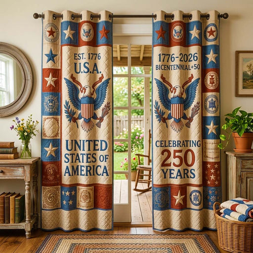 Classic Americana Quilted Curtains GFTOQM4080