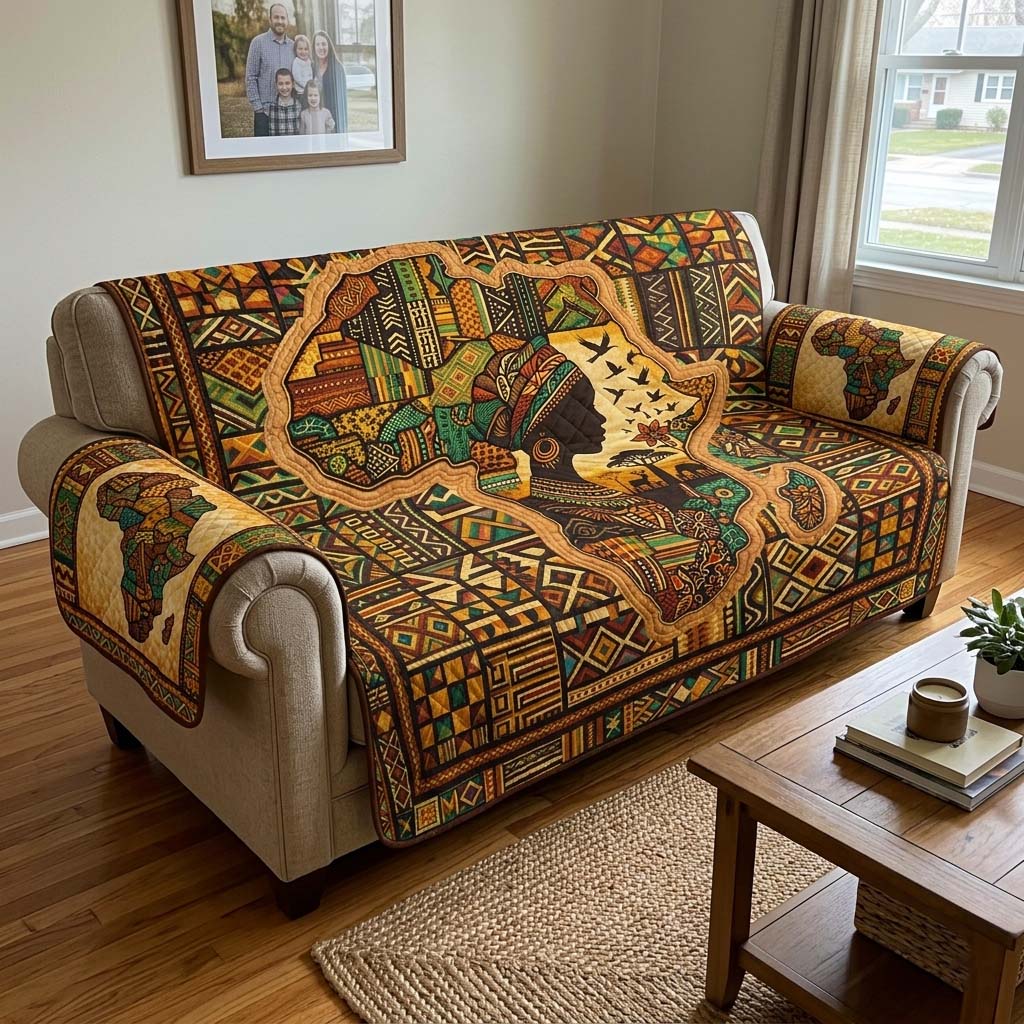 Africa Legacy Quilted Sofa Cover GFTOQM4082