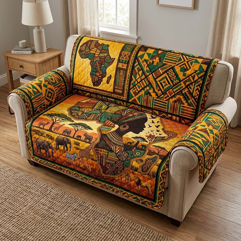 Africa Legacy Quilted Sofa Cover GFTOQM4085