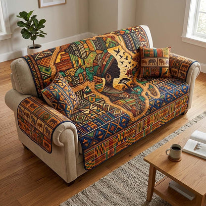 Africa Legacy Quilted Sofa Cover GFTOQM4086