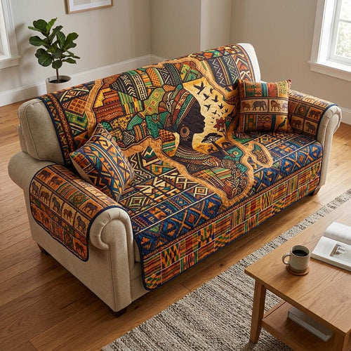 Africa Legacy Quilted Sofa Cover GFTOQM4086