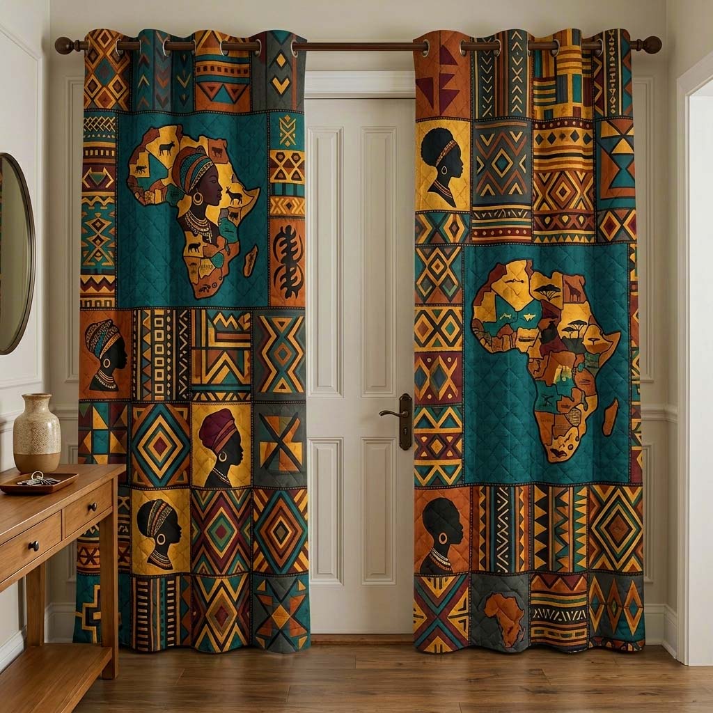 Africa Legacy Quilted Curtains GFTOQM4090
