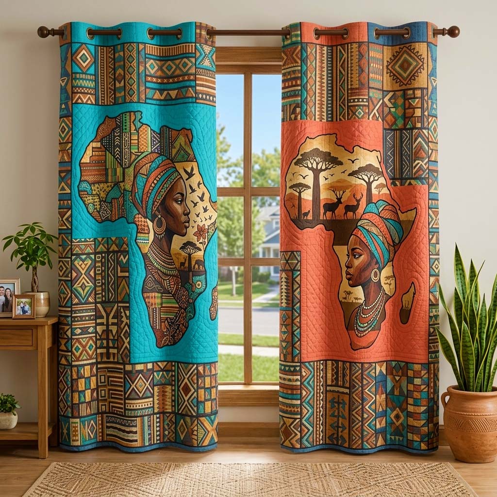 Africa Legacy Quilted Curtains GFTOQM4091