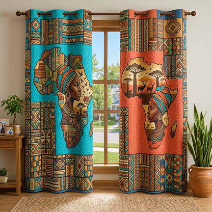 Africa Legacy Quilted Curtains GFTOQM4091