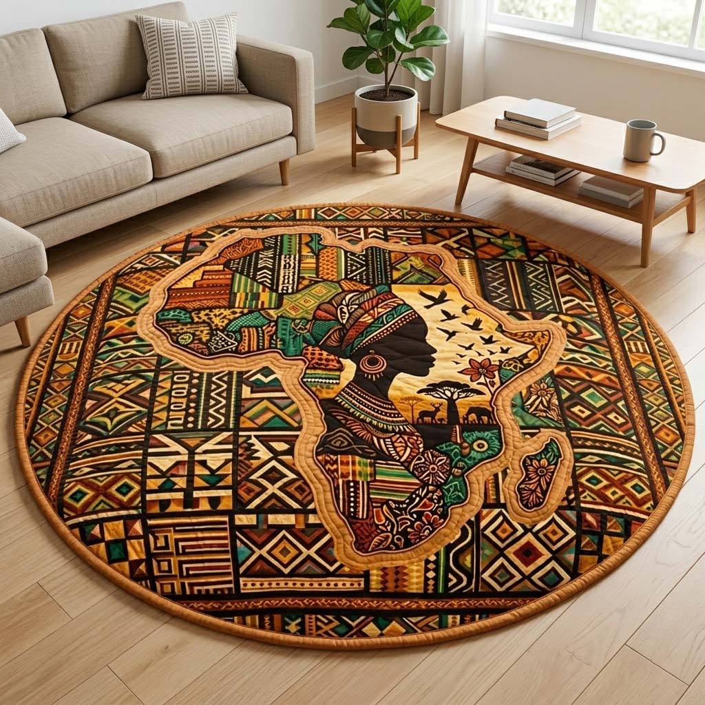 Africa Legacy Quilted Round Mat GFTOQM4095C1