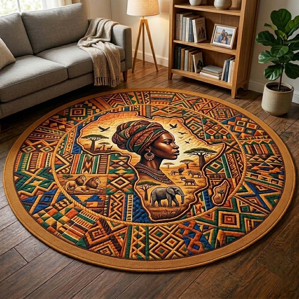 Africa Legacy Quilted Round Mat GFTOQM4096