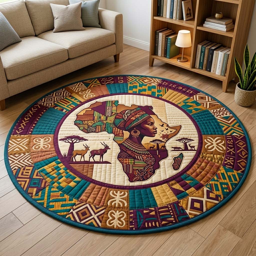 Africa Legacy Quilted Round Mat GFTOQM4099