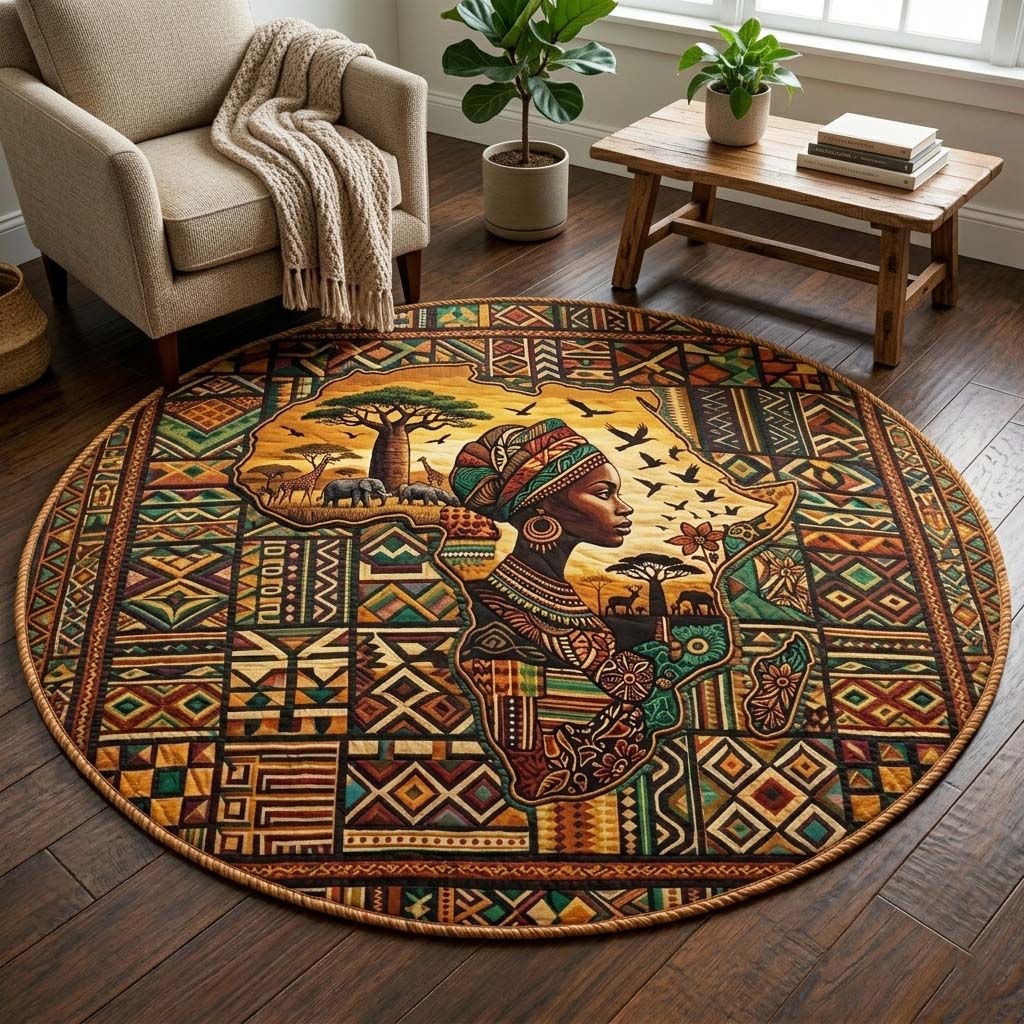 Africa Legacy Quilted Round Mat GFTOQM4100