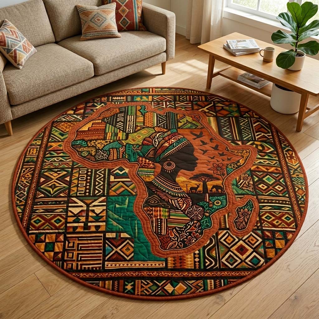 Africa Legacy Quilted Round Mat GFTOQM4101