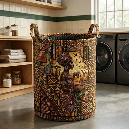 Africa Legacy Quilted Laundry Basket GFTOQM4104